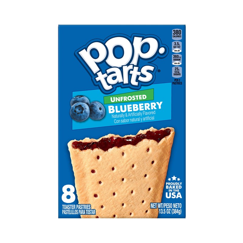 Pop-Tarts, Breakfast Toaster Pastries, Unfrosted Blueberry, Proudly Baked in the