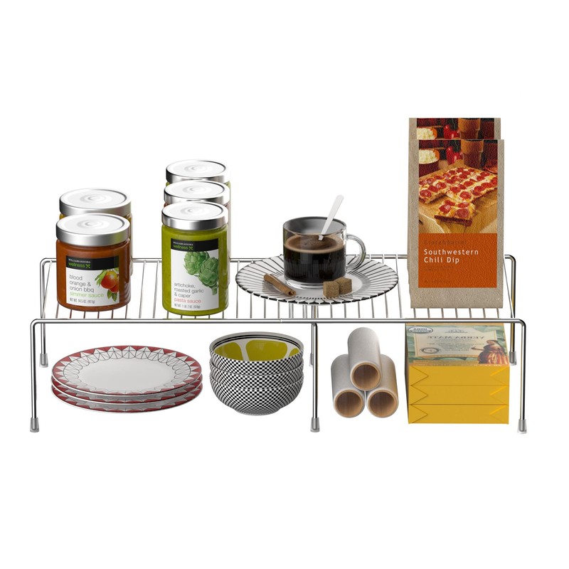 Redrubbit Cabinet Storage Shelf Rack, Expandable Metal Rustproof Kitchen Counter