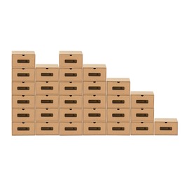 BigDean Box Set of 30 with Viewing Window and Drawer, Cardboard Box Made of Kraft Paper, Shoe Box, Toy Box, Storage for Accessories and Supplies