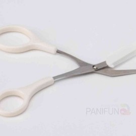 White Eyebrow Razor and Scissor Set with Trimmer Beauty Razor 3ea
