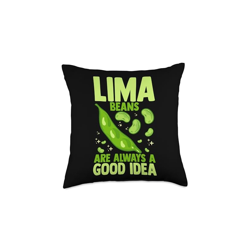 Lima Bean Funny Planting Vegetable Seeds Throw Pillow