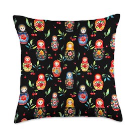Russian dolls,nesting dolls,matryoshka art Throw Pillow