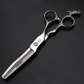 6 Inch Hairstyle Studio Styling Scissors Hairdressing Professional Scissors Japan Hairdresser Chinese Dragon Design Shaft Scissors Tools