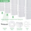 Dynamene White Fabric Shower Curtain, Tufted Chenille Striped Textured Cloth