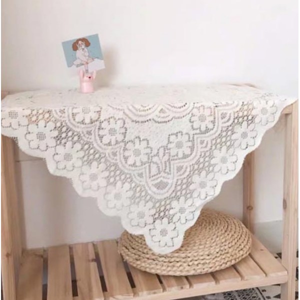 Cotton lace cover flower embroidery lace tablecloth side tablecloth table