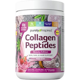 Purely Inspired Collagen Powder, Purely Inspired Collagen Peptides Powder, Beauty, Supports Skin, Hair and Nail, Joint Pain Support, Mixed Berry, 20 Servings