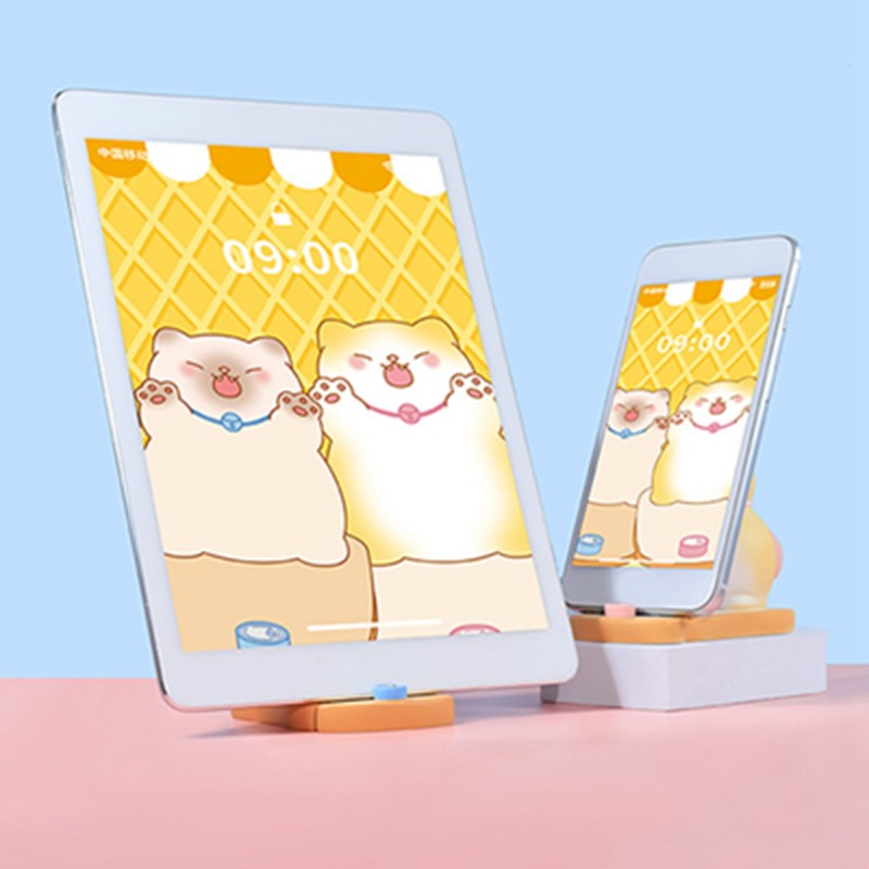 Cute Cat Cellphone Holder Resin Mini Portable Mobile Phone Stand