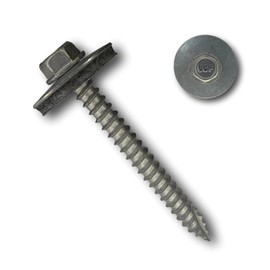 EAGLE 1 Metal Roofing Screws: #14 x 2.5 Oversized Washer Metal Roofing Screws (100-Count), Type 17 Sharp Tip, 1" EPDM Washer/Includes 3/8" Magnetic Hex Bit Driver