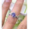 Wasee Sterling Silver Amethyst Leaf Ring, Size 7, Round, Birthstone