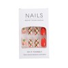 24Pcs Christmas Fake Nails Short Almond Press on Nails with