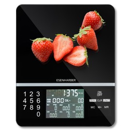 Báscula de alimentos con calculadora nutricional, pantalla digital, cálculo de calorías nutricionales para preparación de comidas, cocina, hornear, pérdida de peso, unidades de pesaje precisas en