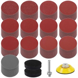 KONGMING 260 Pcs Sanding Disc 50 mm Hook and Loop Grit 80 100 120 150 240 320 400 600 800 1000 1200 2000 3000 Sanding Pad 2 inch Drill Sanding Attachment