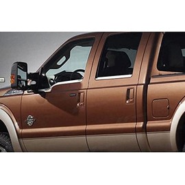 Chrome Window Sill Trim Set Stainless Steel Polished Chrome 4PCS Fits Ford F-250 F-350 Super Duty Crew 1999-2016