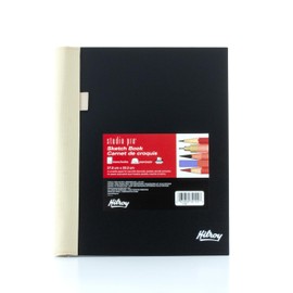 Hilroy Studio Pro Covered Spine Sketchbook, 8” x 11”, 140 Pages, Poly Cover, Single Coil Protected Spine, Pencil Loop, Double-sided Poly Pocket, 109 GSM Acid Free Paper (540043)