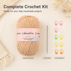 Nissary Soft Chenille Yarn Crochet Kit 4x50g
