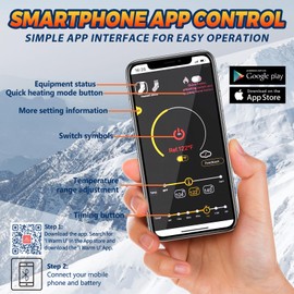 Heated Socks, 2024 Rechargeable Heated Socks, 5000 mAh Extra Large Battery, Long Life Up to 65 °C Large Heating Area, Suitable for Outdoor Skiing, Winter Camping, Hiking