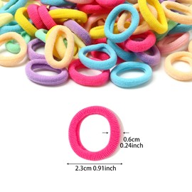 Cooetr Baby Hair Bobbles Pack of 100 Hair Bobbles Children Girls Multicoloured Soft Hair Scrunchies for Girls Children Toddlers Baby
