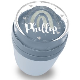 Lunchpot Kinder Müslibecher to go Joghurtbecher für Mepal Ellipse - Einschulung Geschenk Regenbogen mit Name Geschenk Schulkind Rainbow Geschenke Kitastart Regenbögen I Schuleintritt I Schulbeginn