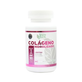Colágeno Hidrolizado Premium JustCollagen 90 Tabletas con Biotina, Calcio, Vitamina C, Vitamina E y Vitamina K.                                       