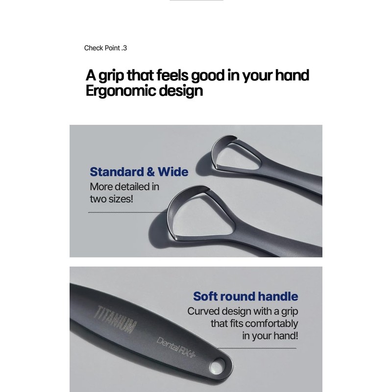 Dental RX+ Pure Titanium Tongue Scrapers For Adults and Kids