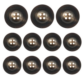 11Pcs Natural Real Horn Buttons Set for Blazer and Suits, 20mm 15mm Genuine Buffalo Button for Men Women's Blazer Sport Jacket Coat Sweaters (Brown)