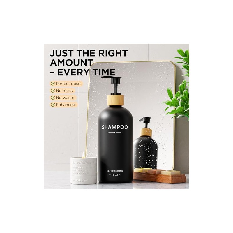 Shampoo and Conditioner Dispenser Set,Shower Soap Dispenser for Bathroom,Refillable Shampoo