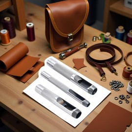 3Pcs Grommets Hole Punch, Steel Hollow Leather Punch Set, (1/4, 3/8, 1/2 inch) is an Original Accessory for The ASDFGHT Grommet Tool Kit, Grommets