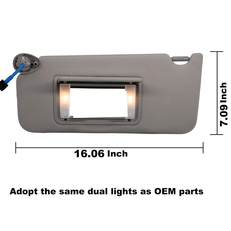 NHILES Left Driver Side Sun Visor Compatible with Honda Accord