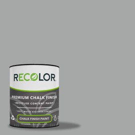 RECOLOR Recycled Interior Matte Finish Latex Paint for Walls and Furniture, 1 Quart, Chalk - Pencil