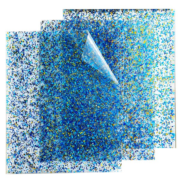 FaeliKnise Confetti Dot Glitter Acrylic Sheets 8" x 8" Clear
