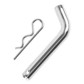 Hbxdeco 1 Set Trailer Hitch Pin & Clip, Heavy Duty Aluminum Alloy Tow Hitch Pin and Clip with Grooved Head, 5/8 Inch Diameter, Fits 2 or 2-1/2 Inch Receiver, Trailer Accessories (Silver)