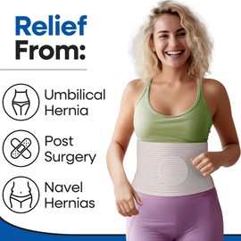 Hernia Belt for Men or Women | C Section Belly Binder & Abdominal Binder | Post Surgery & Pregnancy Tummy Tuck | Hysterectomy, Umbilical Hernia | Postpartum Belly Band & Belly Wrap | (L/XL)