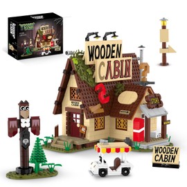 JYLWSMHU Wooden Cabin House Building Blocks Set Gravity House Model Kit Forest Cottage Construction Toy Creative Gift for Adults Home Display 1047 Pieces