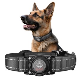 2025 Upgrade Airtag Dog Collar, IP68 Waterproof Dog Collar with Airtag Holder, Reflective| Metal Buckle| Ultra-Durable| Comfortable Padded, GPS Dog Collars for Medium Large Dogs (Black,M)