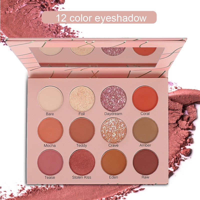 12 Colors Eye Shadow Waterproof Matte Glitter Eye Shadow Makeup