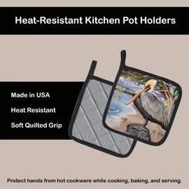 Caroline's Treasures JMK1218PTHD Pelican Bay Pair of Pot Holders Kitchen Heat Resistant Pot Holders Sets Oven Hot Pads for Cooking Baking BBQ, 7 1/2 x 7 1/2