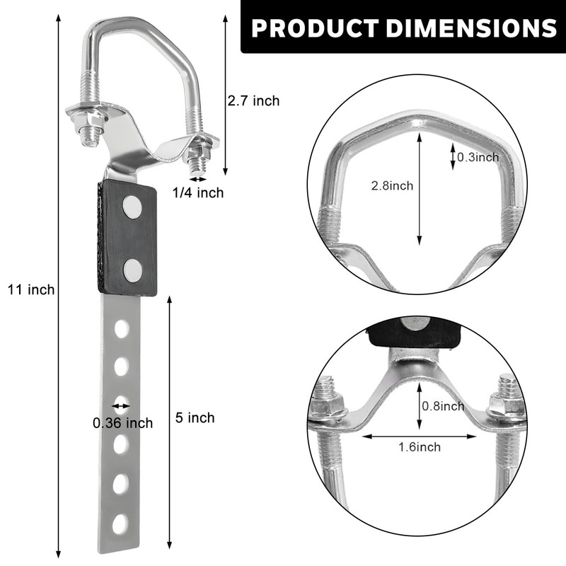 2 Pcs Heavy Duty Exhaust Hangers, Flexible Swivel Muffler Hanger