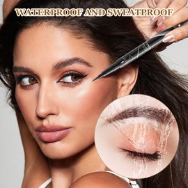 KUIRUNRX® 2-in-1 Dual-Ended Microblading Augenbrauenstift, Quad-Augenbrauenstift mit zwei Enden, Wischfest Eyebrow Pencil Kann Leicht Natürliche Augenbrauenfarbe