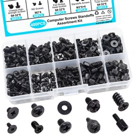 Taiss 400Pcs PC Screws set for Universal Motherboard, SSD, Hard Drive, PC Case, PC Fan, for DIY installation and repair