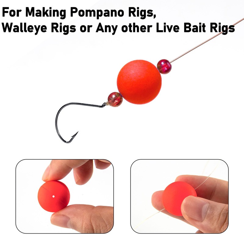 Dr.Fish 30 Pack Pompano Floats Foam Floats for Surf Fishing