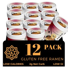 KLDSCP Shirataki Noodle Miso Soup Cups- 12-Pack Konjac Angel Hair Pasta, Low Carb, Ready-to-Eat Tom Yum Noodle Broth, Low GI, Healthy Asian Ramen, Keto-Friendly, Holiday Food Gift