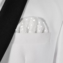 Unbranded NEW - Men's Sequin Pre-Folded Pocket Square Insert - Bright White