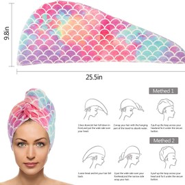Absorbent Hair Dry Wrap Cap,Women's Shower Hair Towel for Efficient Hair Drying(3PCS)
