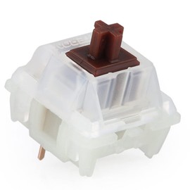 GATERON Cap Milky Brown Keyboard Switches, RGB LED Linear Pre Lubed 5 Pin 50gf Key Switches for MX Mechanical Keyboard (Yellow,35PCS)