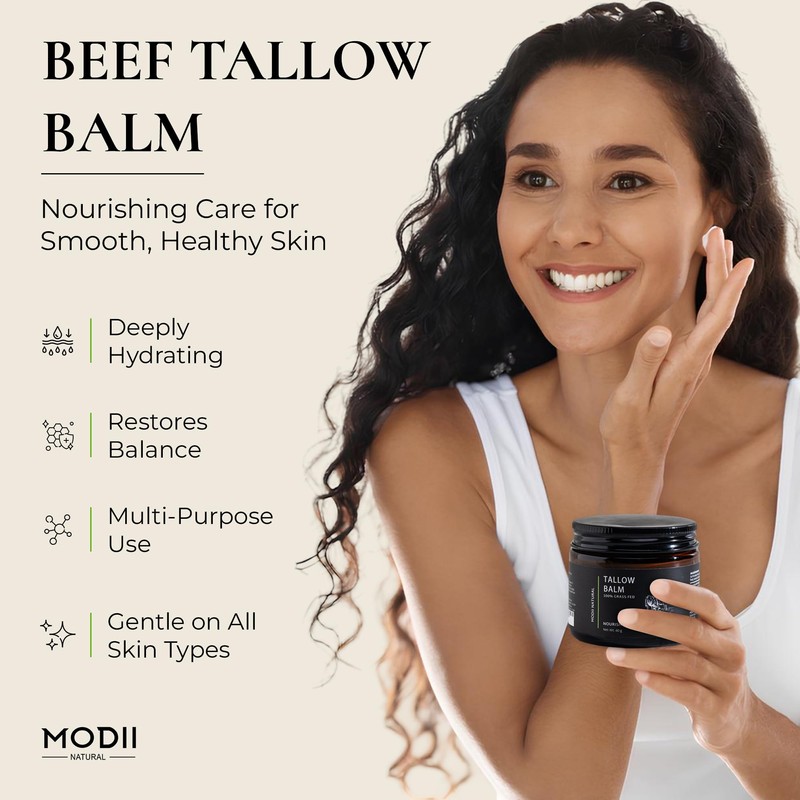Beef Tallow Balm For Skin: Tallow and Honey Face Moisturizer,