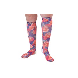 Lymphedivas Poppy Medical Graduated Compression Socks for Women for Swelling in the Legs and Feet 20-30mmHg (Long Open-Toe Large)