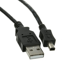 CableWholesale 6 feet Mini USB 2.0 Cable, Black, Type A Male / 4 Pin Mini-B Male, A Male to 4 Pin Mini-B High Speed USB Cable, Type A to Type B USB Cable, USB 2.0 to USB Mini Cable