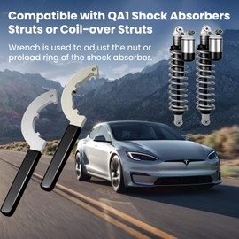 T114W Spanner Wrench Set for Coilover & Shock Absorber Heavy Duty Chromium Vanadium Steel Coilover Wrench Compatible with QA1, Adjustable Struts & Suspension Maintenance Tools,Non-Slip Grip