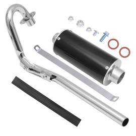 HAUERTZX 28mm Big Bore Muffler Exhaust Silencer Pipe Head Assembly for CRF50 XR50 70cc 110cc 125cc SDG SSR Taotao Atomik Thumpstar Roketa Coolster Apollo Pit Dirt Bike High Performance Parts (Black)