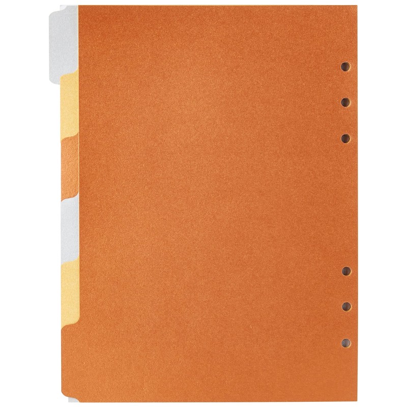 A5 Metallic 6 blank tabs index